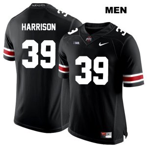 Men's NCAA Ohio State Buckeyes Malik Harrison #39 College Stitched Authentic Nike White Number Black Football Jersey XU20H14IQ